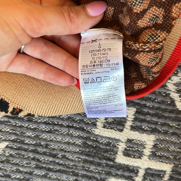 Gap Kids Leopard Print Cotton Pullover Sweater - Picture 3 of 4